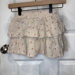 Garanimals Girls Floral Tiered Ruffle‎ Skort Tan Beige Pink Blue Size 4T NWT